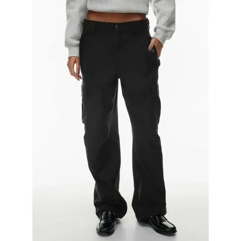 TNA Aritzia Cotton Supply High Rise Relaxed Cargo Pants Black Large