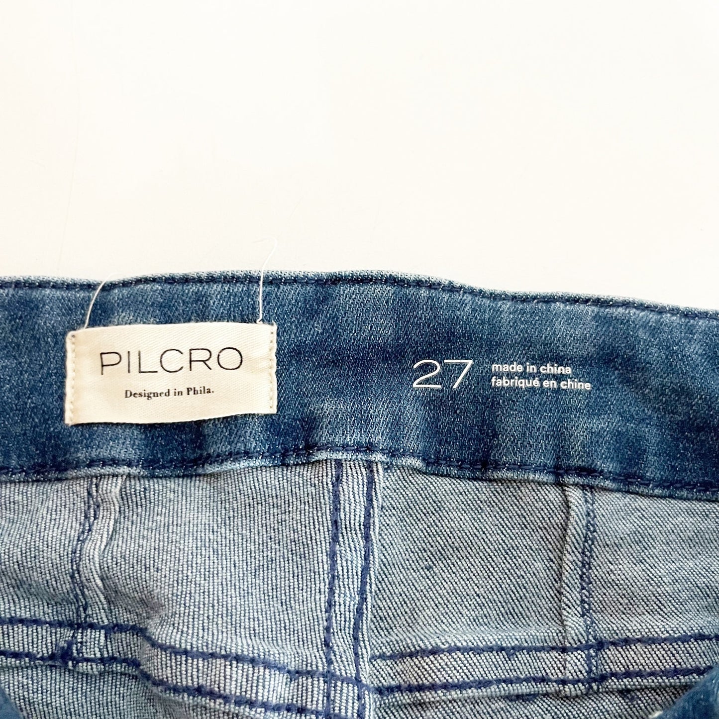 Pilcro High Rise Straight Leg Denim Regular Fit Capri Jeans Blue Wash 27