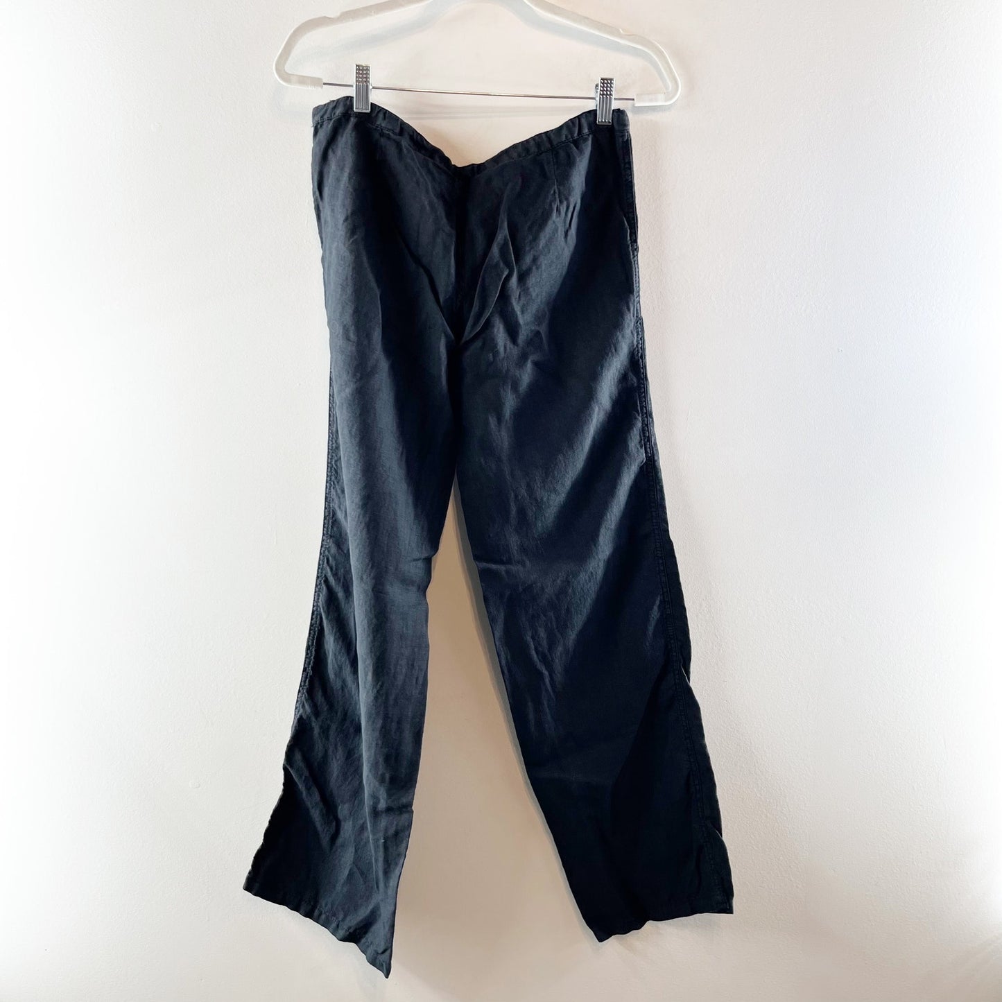 Victoria's Secret Flax Linen Low Rise Wide Leg Beach Pants Black 0