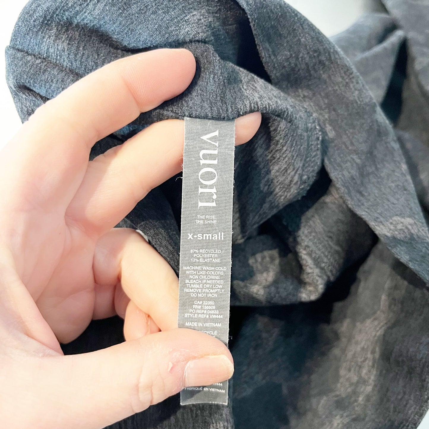 Vuori High Rise Clean Elevation Leggings Gray Blue XS