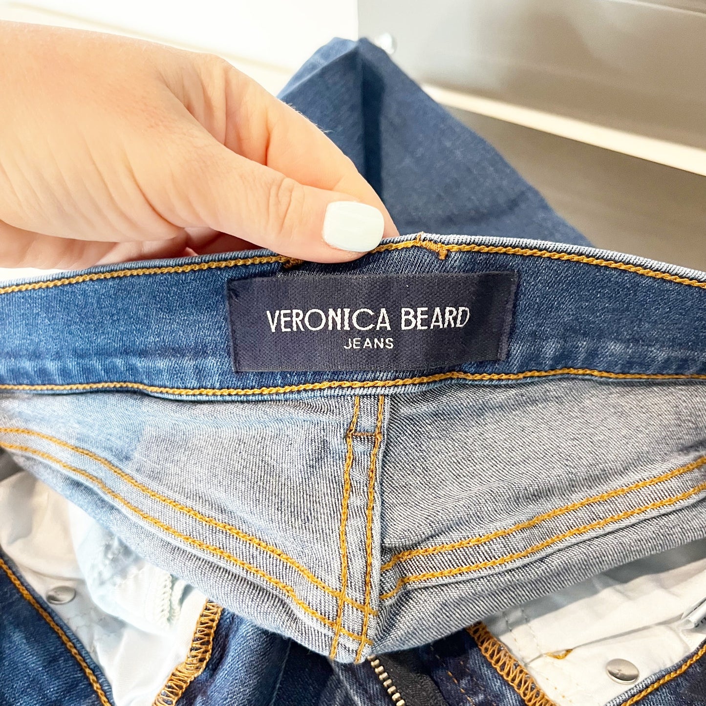 Veronica Beard Carson High Rise Denim Ankle Flare Jeans Bright Blue 26