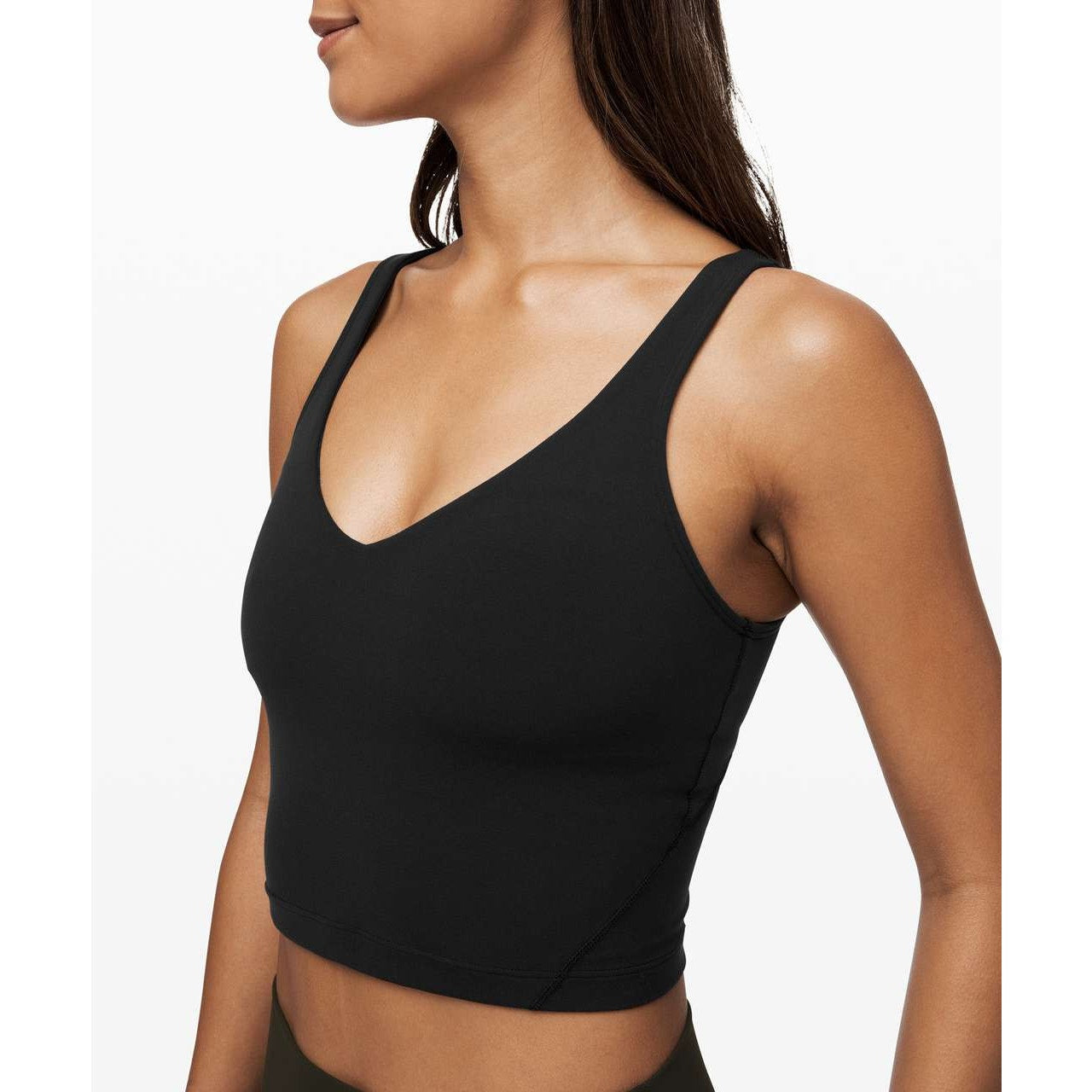 Lululemon Align Cropped Built in Bra Yoga Tank Top Black 4