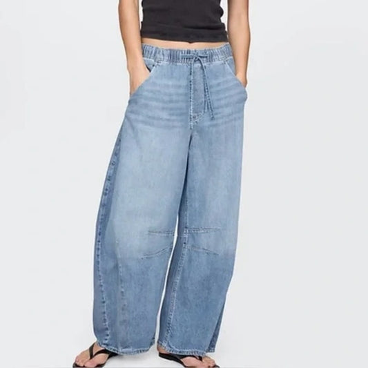 GAP Mid Rise Ultrasoft Easy Horseshoe Jeans Blue Large