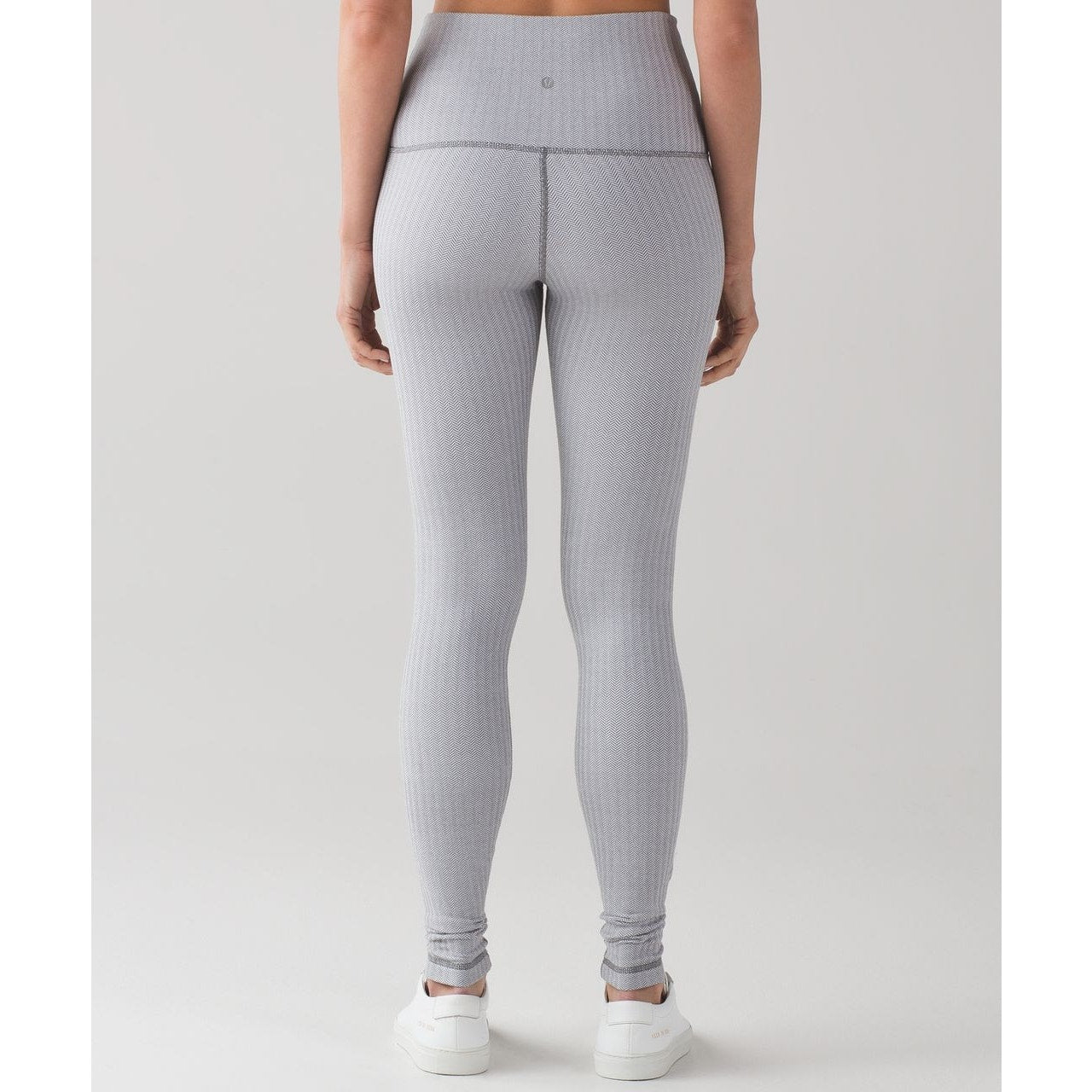 Lululemon Wunder Under High Rise Leggings Heathered Herringbone White Slate 8