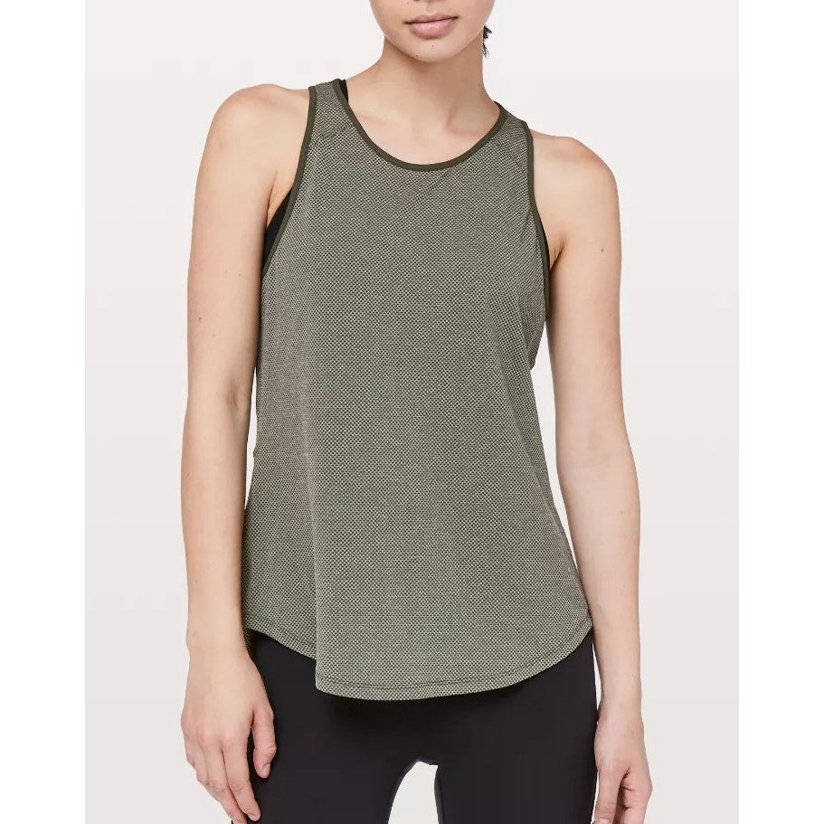 Lululemon Athletica Open Up Tank Top Heathered Camo Green Small