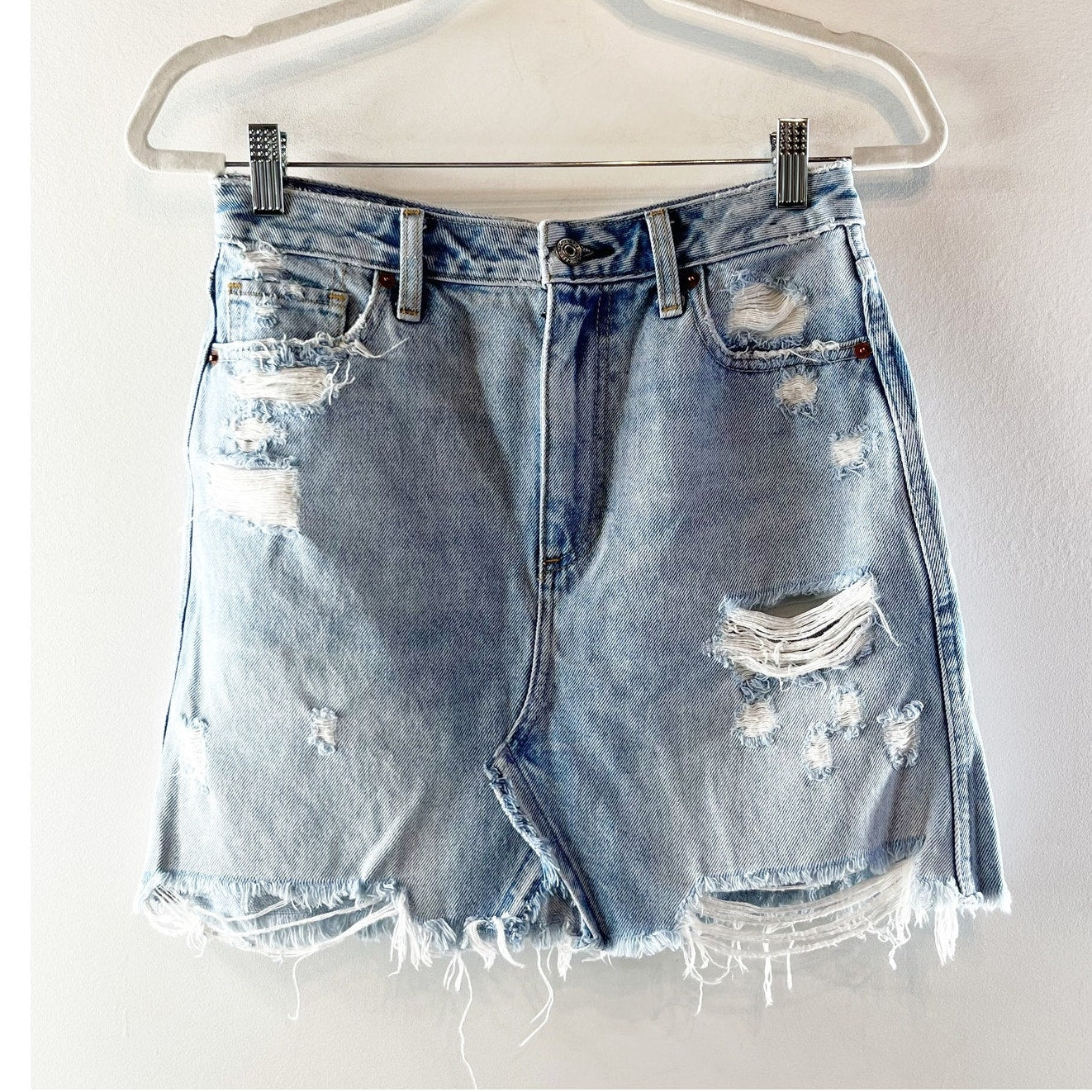 Abercrombie & Fitch Zoe Natural Rise Vintage A-Line Denim Skirt Blue 27 / 4