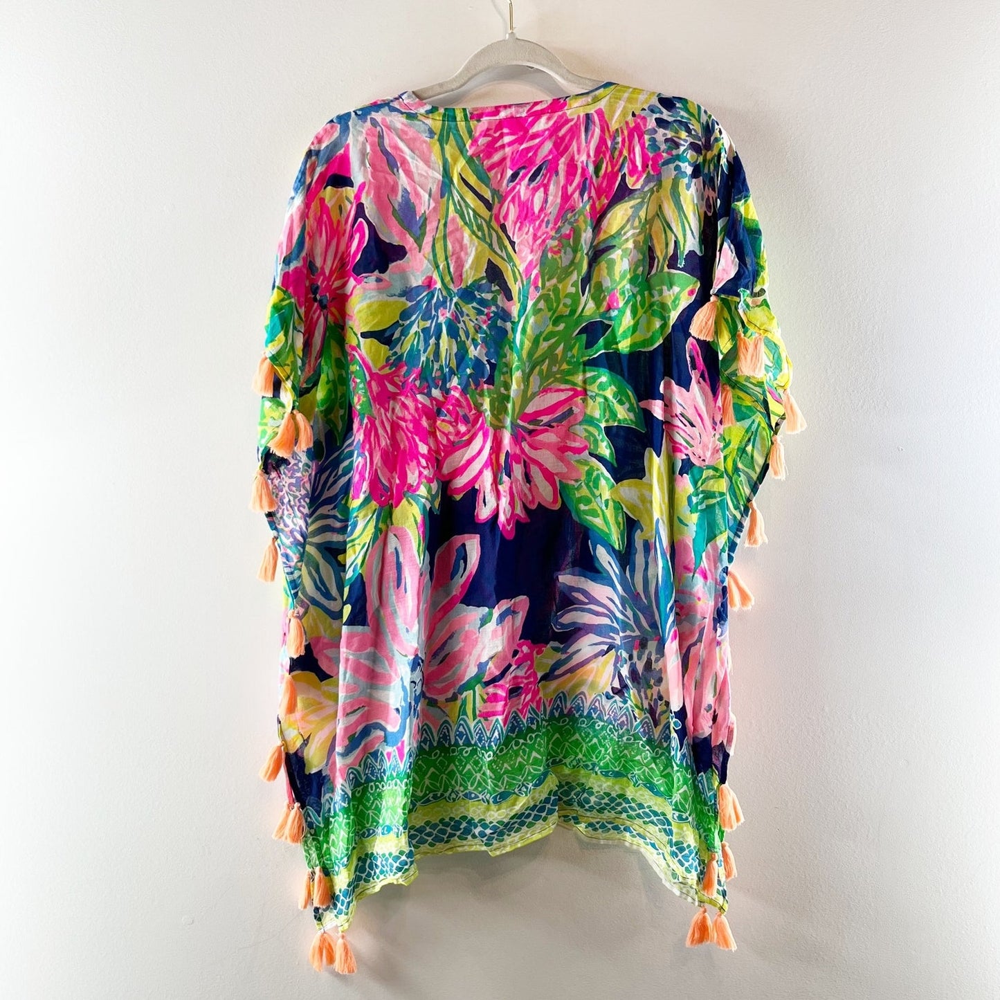 Lilly Pulitzer Castilla V-Neck Cover Up Tunic Dress MulticolorGreen Pink L / XL