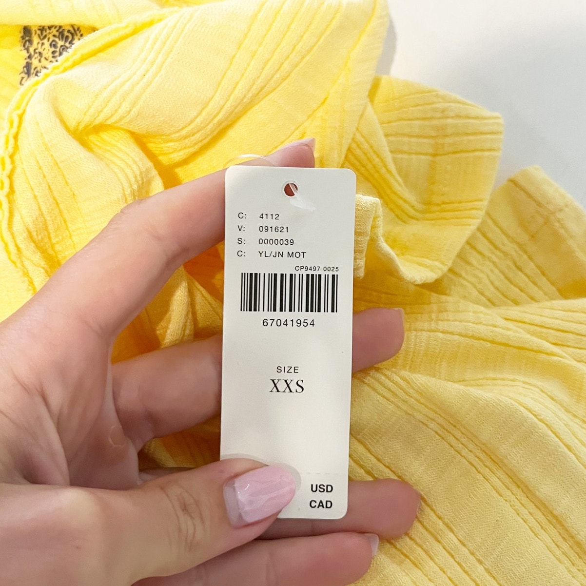 Pilcro Anthropologie Short Sleeve Ribbed V Neck Tee Shirt Top Yellow XXS