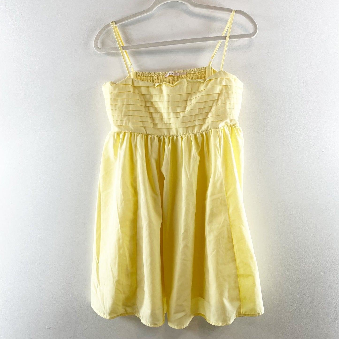 Francesca's Miami Square Neck Babydoll Mini Dress Yellow Large