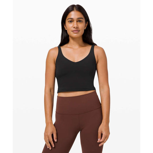 Lululemon Athletica Align Sleeveless V-Neck Cropped Training Tank Top Black 8