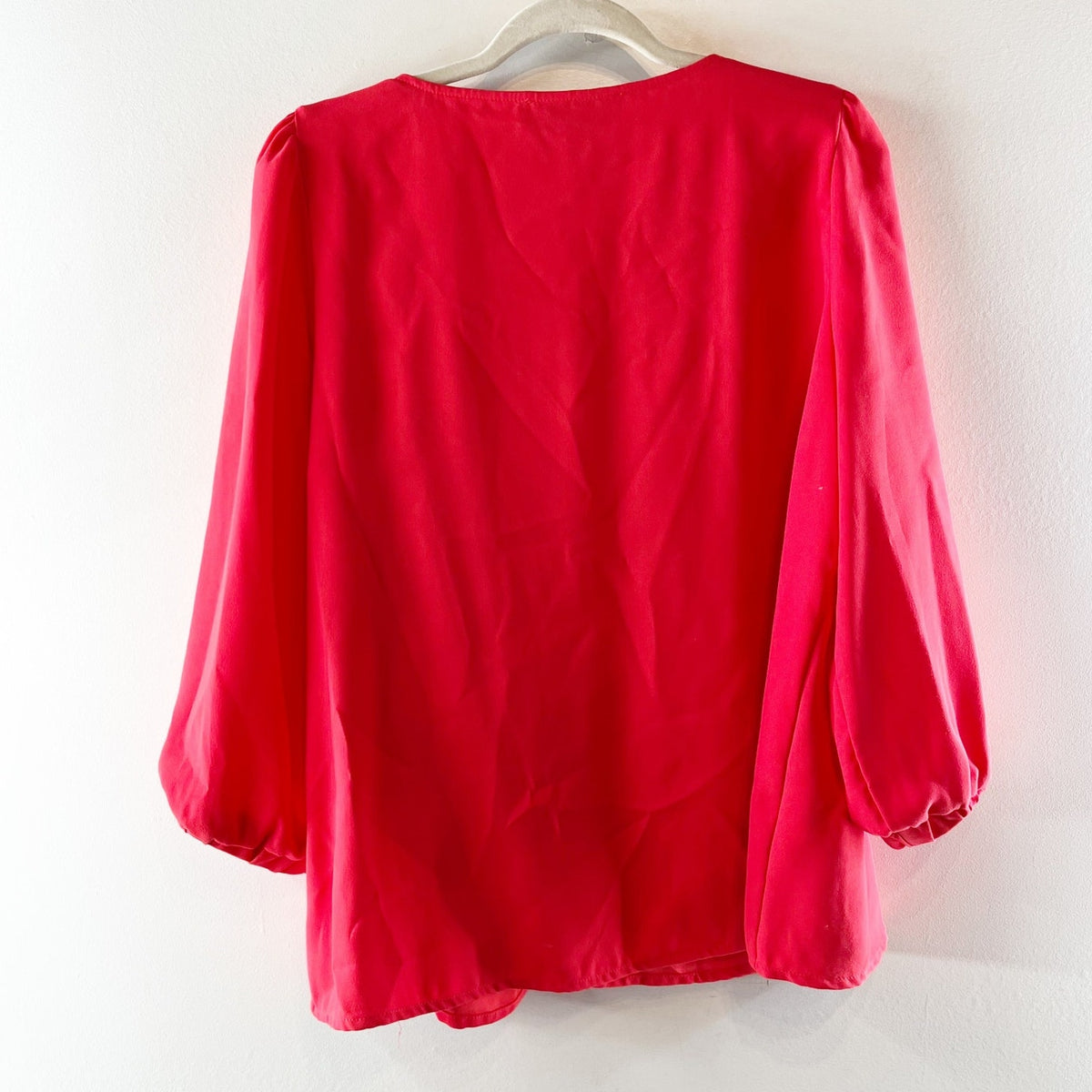 Tuckernuck Long Sleeve V Neck Blouse Poppy Red Large