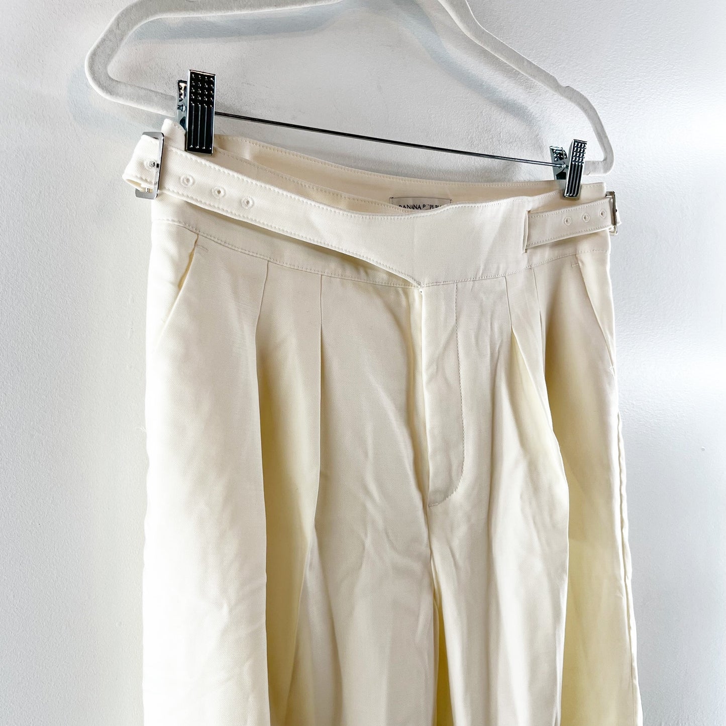 Banana Republic Heritage Explorer High Rise Italian Wool Dress Pants Cream 8