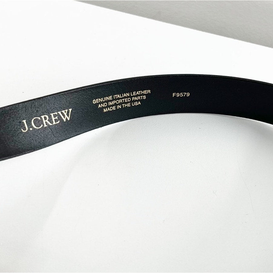 J. Crew Genuine Italian Leather Adjustable Classic Waist Belt Black Small