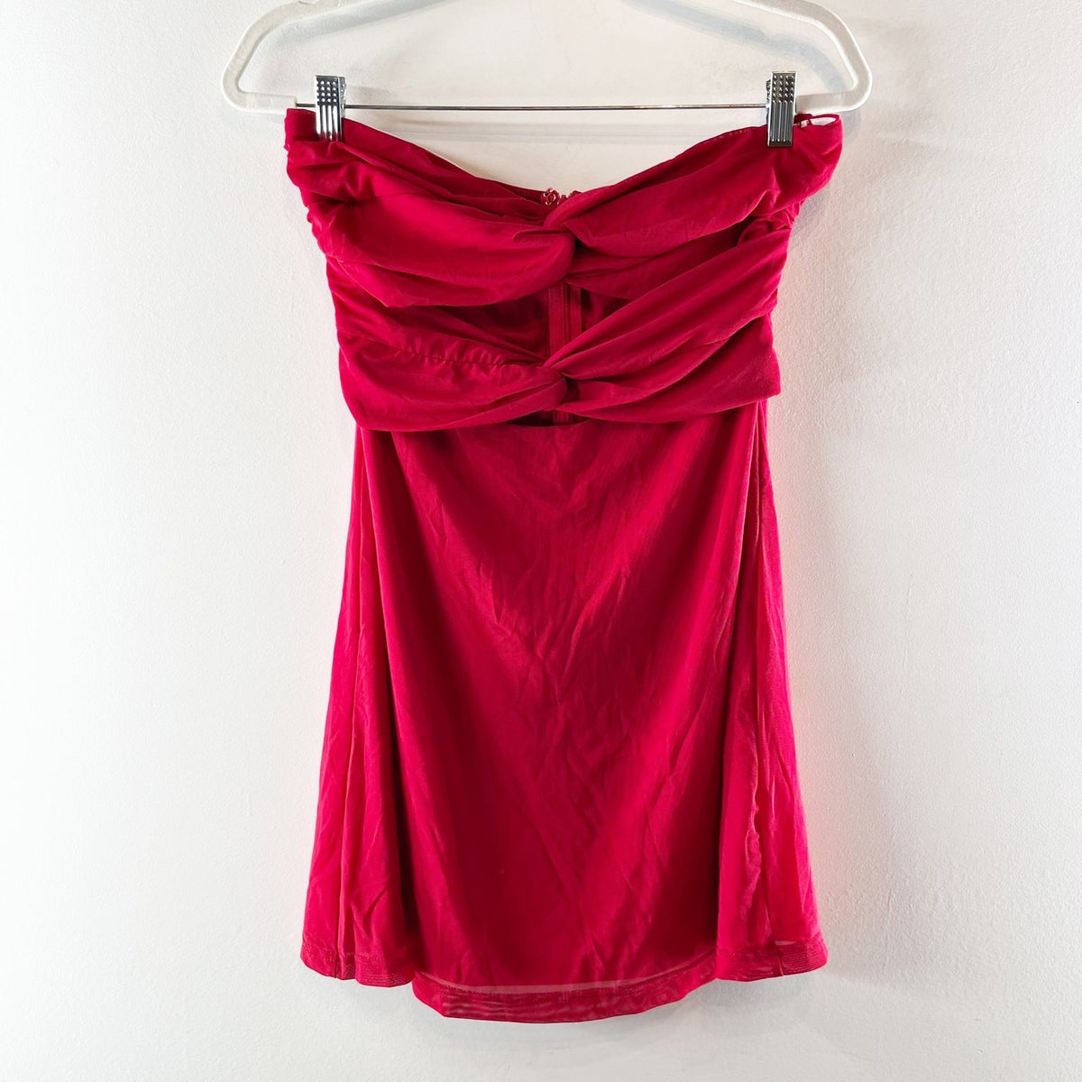 Hello Molly Red Strapless Cutout Mini Dress 8