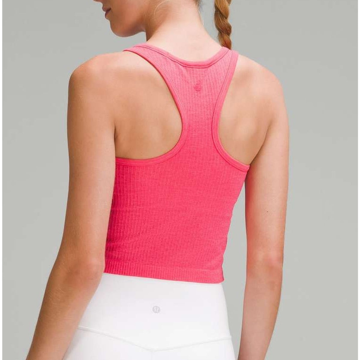 Lululemon Ebb to Street Cropped Racerback Tank Top Lip Gloss Pink 6