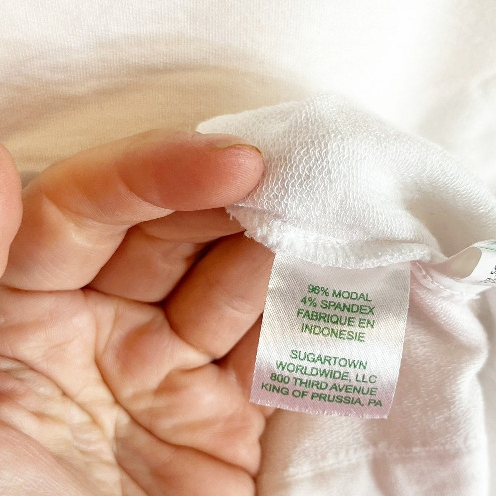 Lilly Pulitzer Belinda Off The Shoulder Long Sleeve Sweatshirt Top White Large