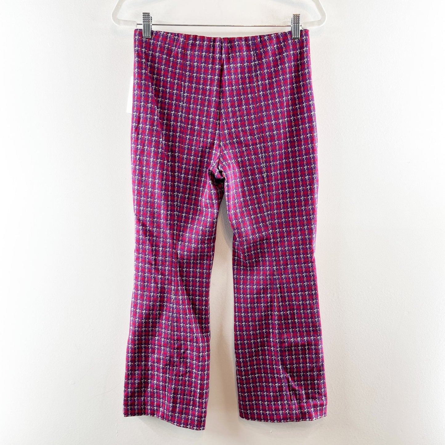 Maeve The Margot High Waisted Kick-Flare Cropped Pants Purple Red Small