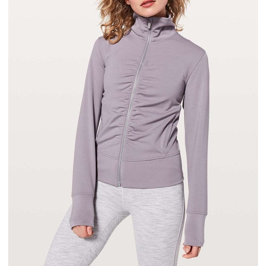 Lululemon Athletica Gather Up Ruched Full Zip Active Jacket Dusty Dawn Purple 6