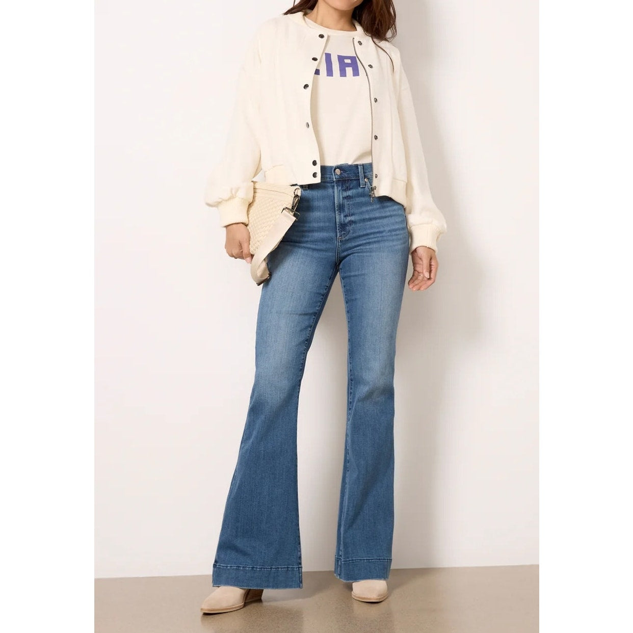 Pistola Mid Rise Kinsley Flare Leg Jeans Blue Avenue 32 / 14