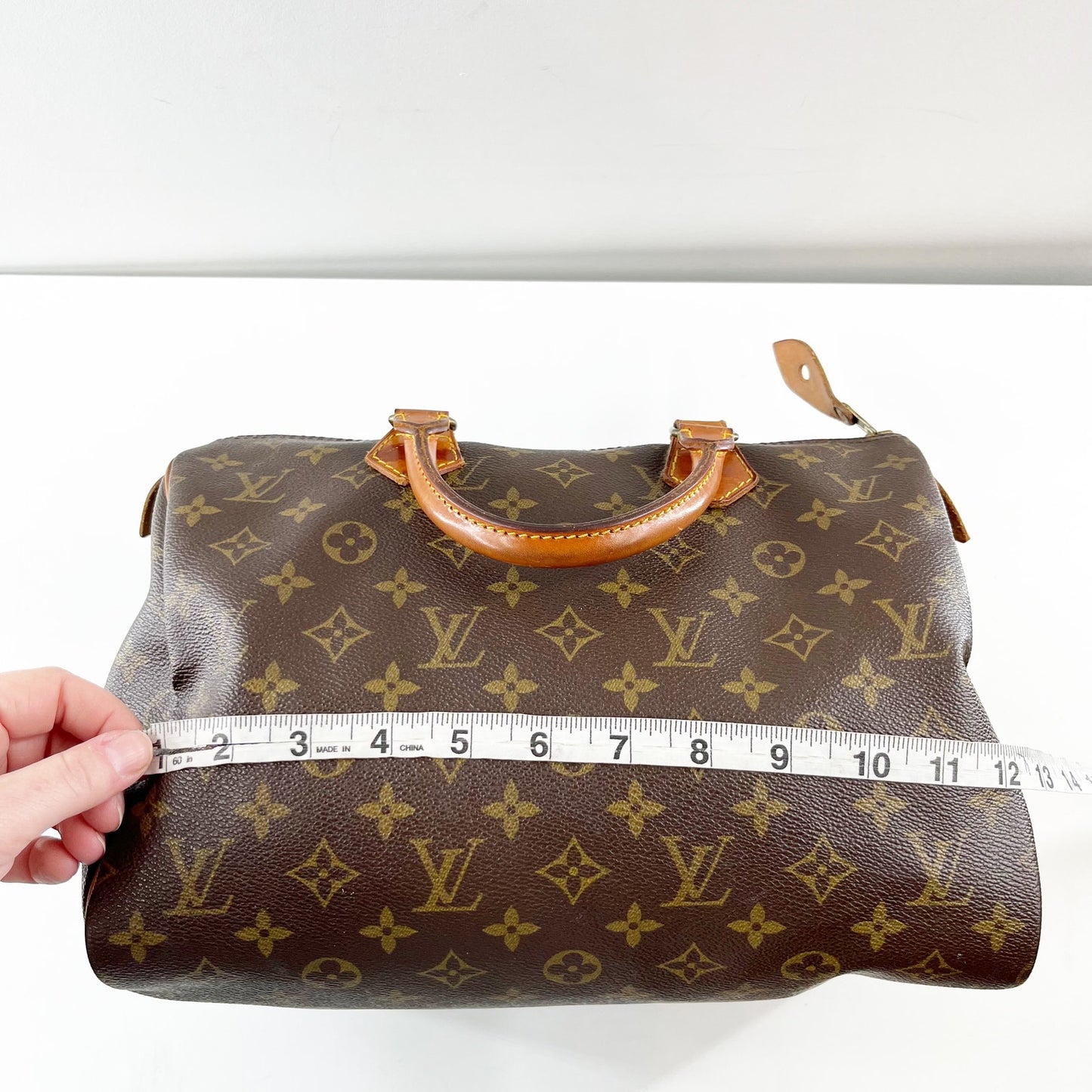 Louis Vuitton Vintage Speedy 30 Top Handle Canvas Monogram LV Bag Purse Brown