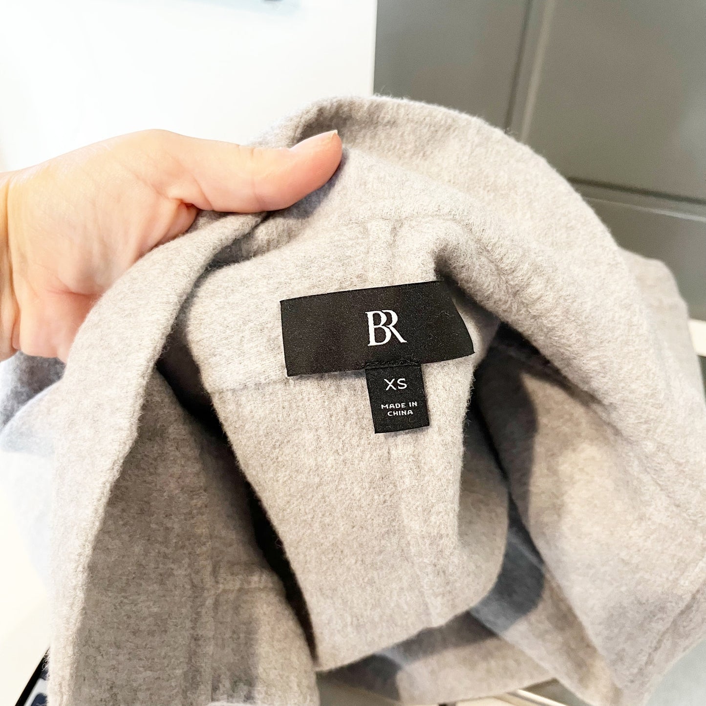 Banana Republic Long Sleeve Collared Popover Sweater Heather Gray XS