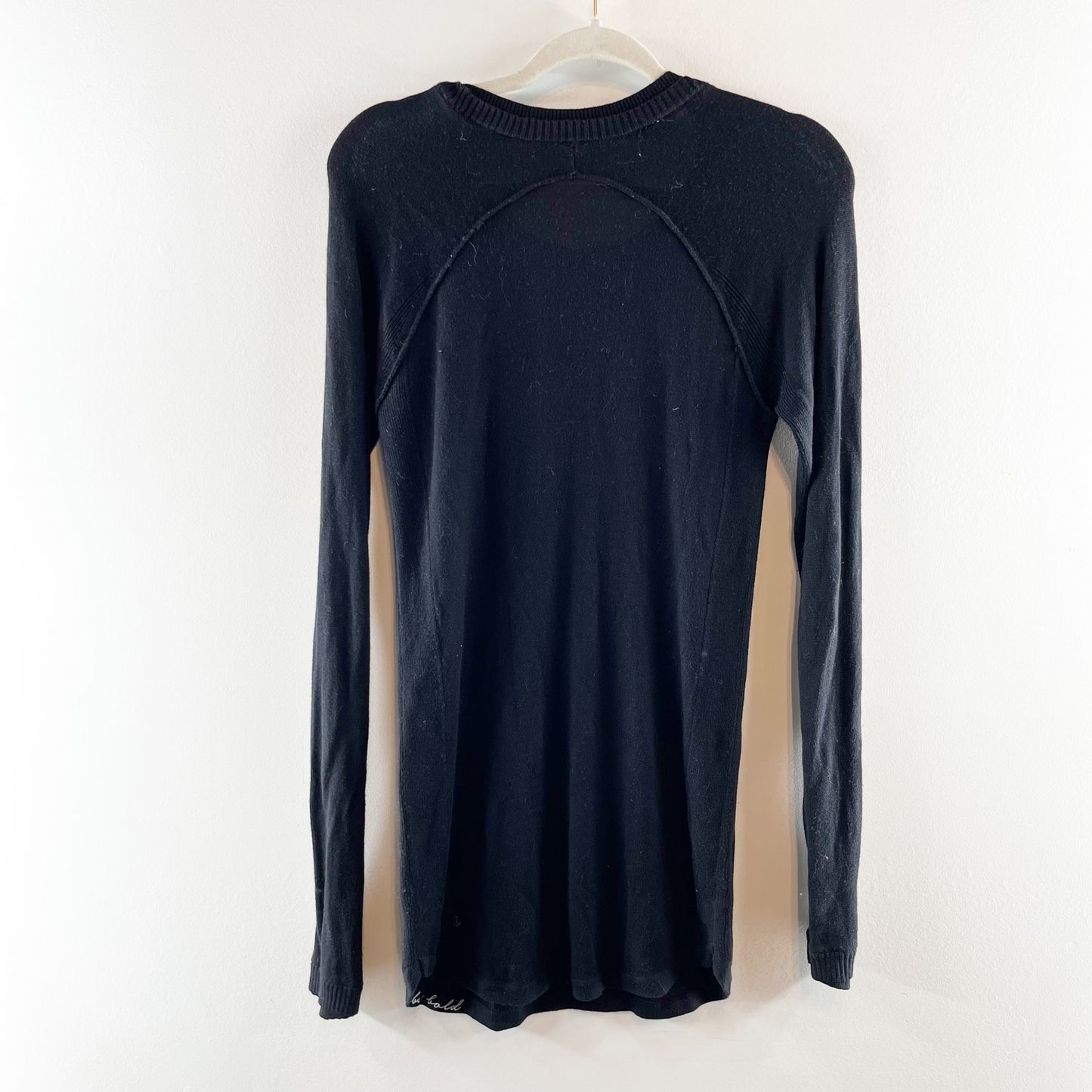 Lululemon Be Bold Backbend Cashmere Blend Long Sleeve Thumbhole Sweater Black S