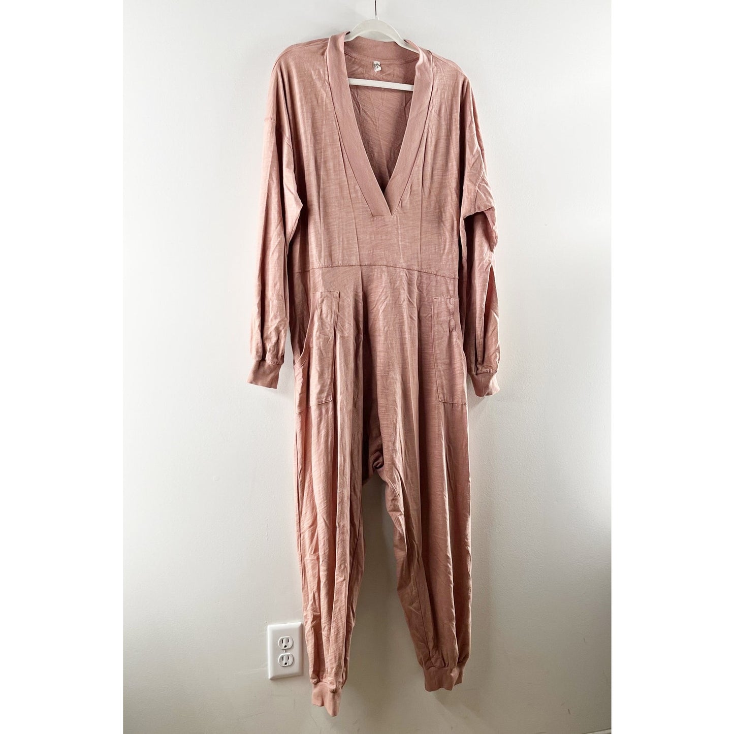 Free People Movement Just Because V-Neck Oversized Jumpsuit Summer Sparrow Small