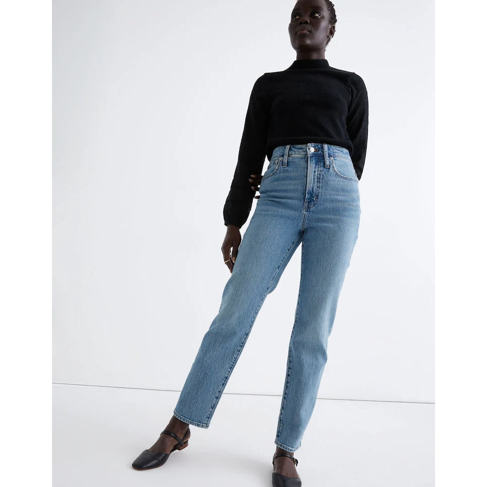 Madewell The Curvy Perfect Vintage High Waisted Straight Jeans Hoye Wash 28 P