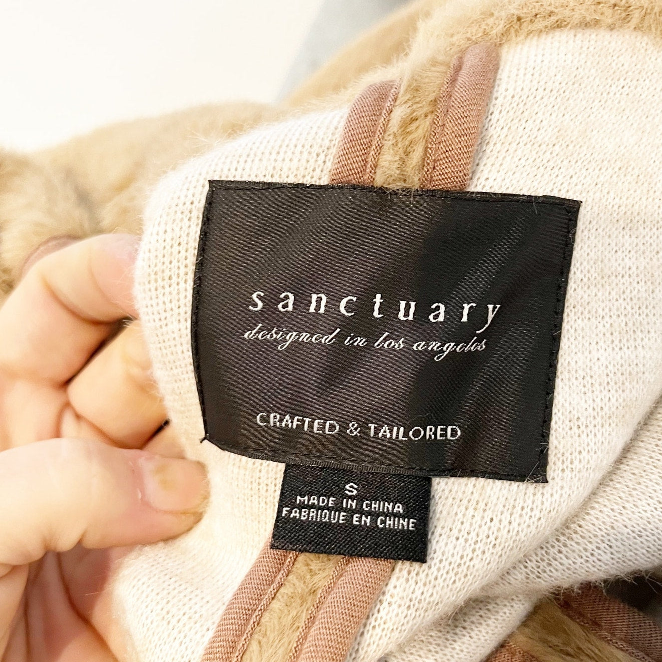 Sanctuary by Anthropologie Colleen Long Sleeve Teddy Long Overcoat Camel Small