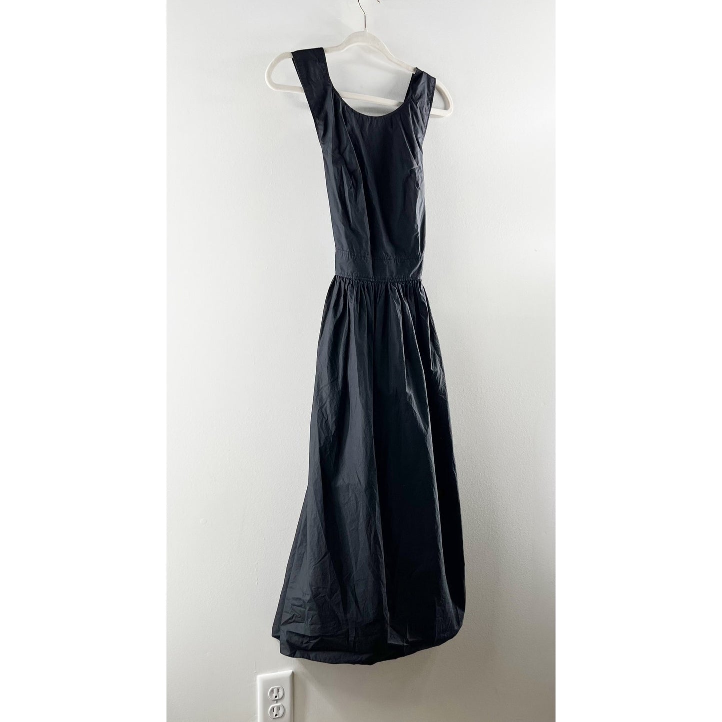 COS Cotton Poplin Cross Back Midi Sundress Dress Black 4