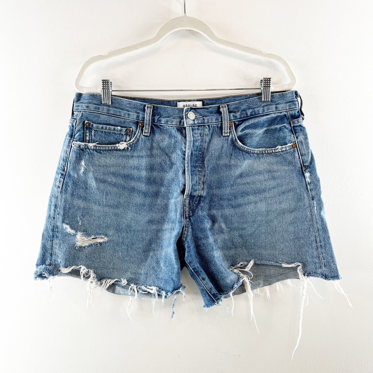 AGOLDE High Rise Parker Cutoff Jean Denim Shorts Blue 31 / 12