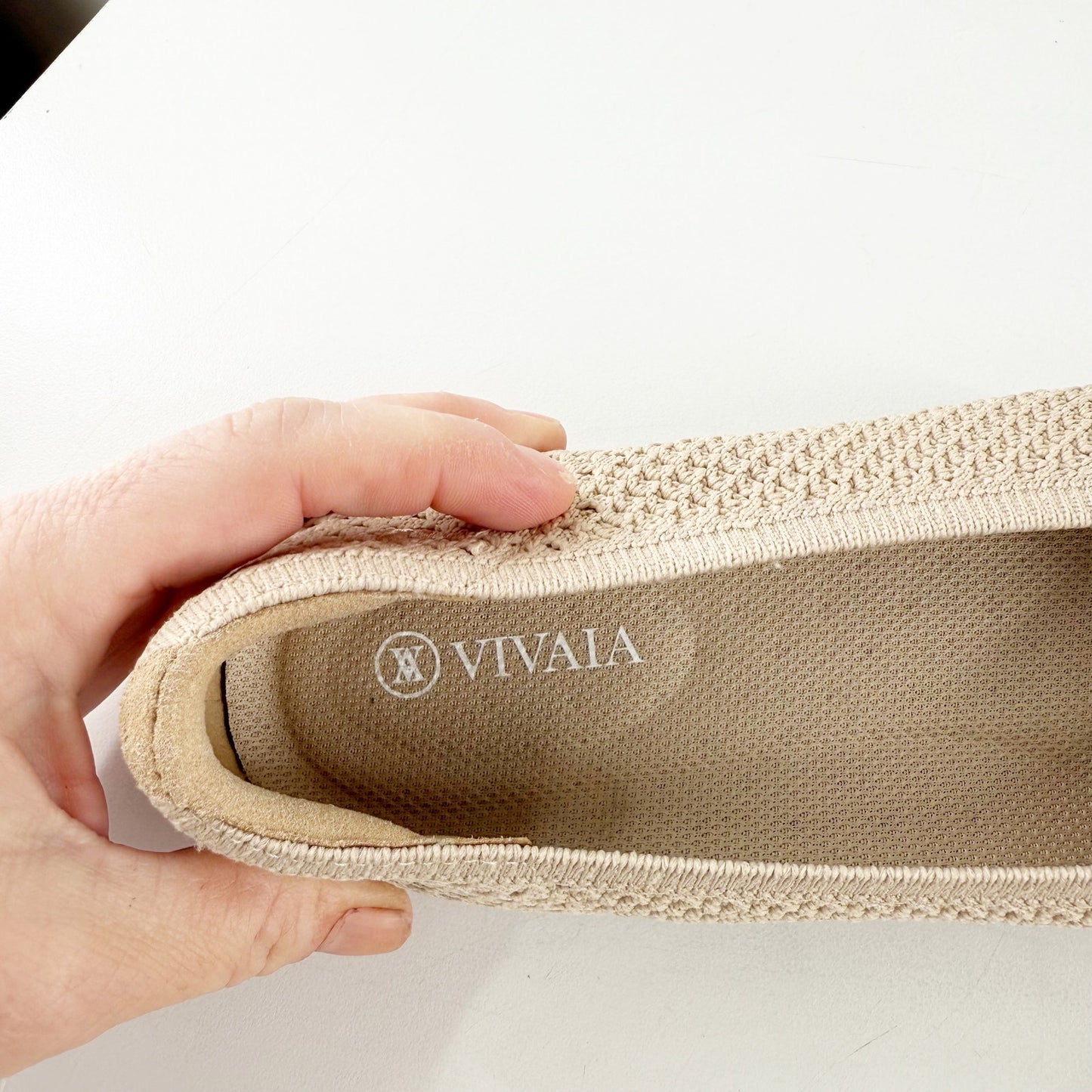 Vivaia Aria Mesh Pointed Toe Ballet Flats Shoes Almond Tan Beige EU 39 / US 8