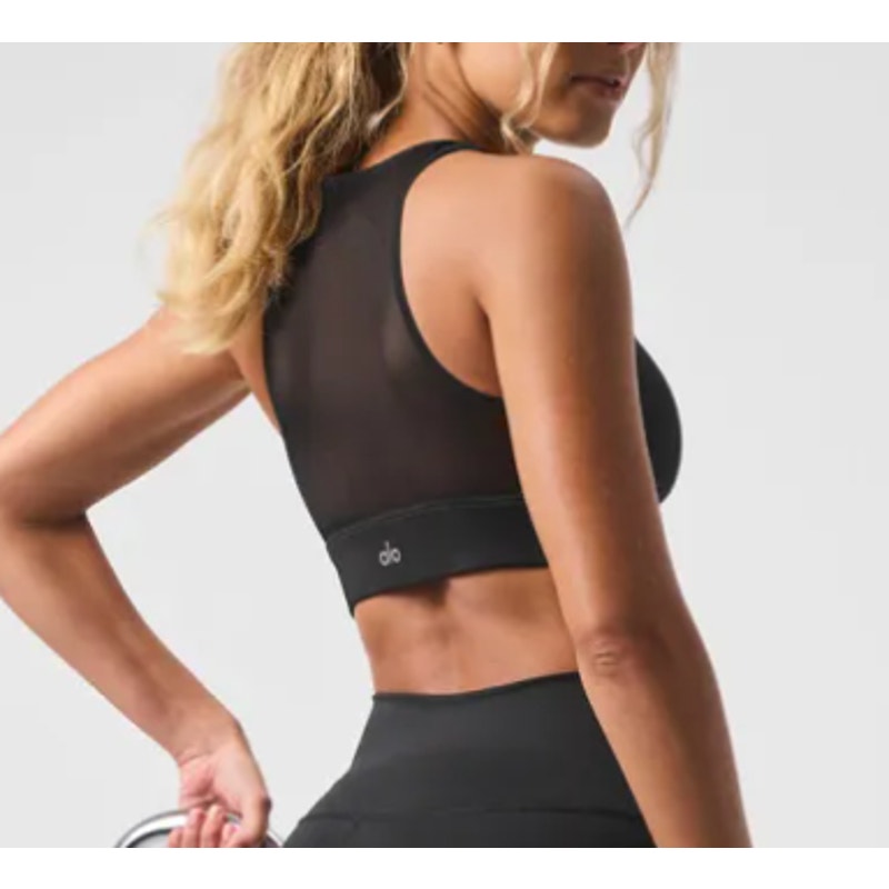 Alo Mesh Airlift Coastline Sports Bra Black Small