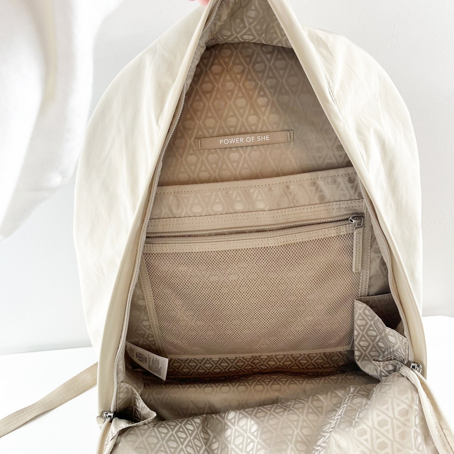 Athleta All About Travel School Backpack with Laptop Sleeve Tan Beige