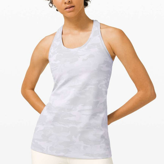 Lululemon Cool Racerback Tank Incognito Camo Jacquard Alpine White Starlight