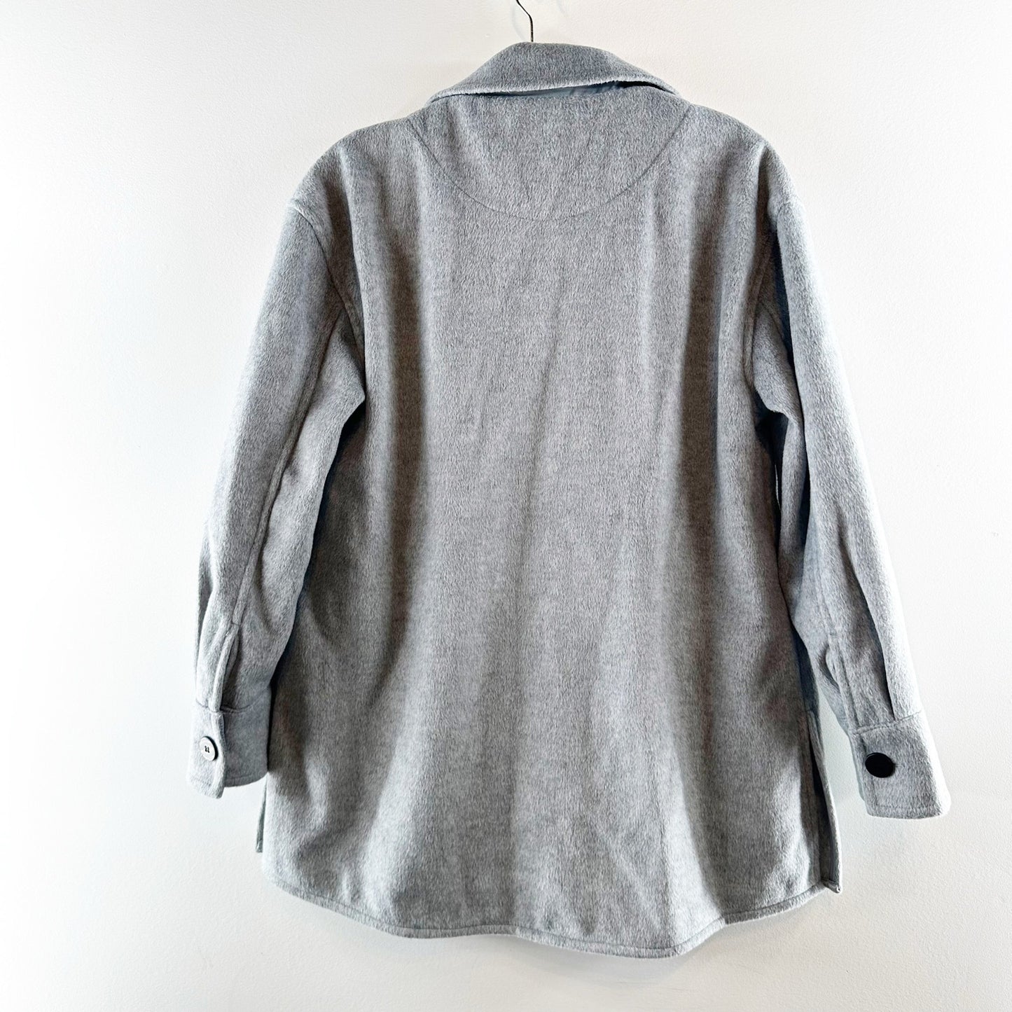 Sanctuary Fisher Car Long Sleeve Buttoned Chest Pocket Oversized Coat Gray Small