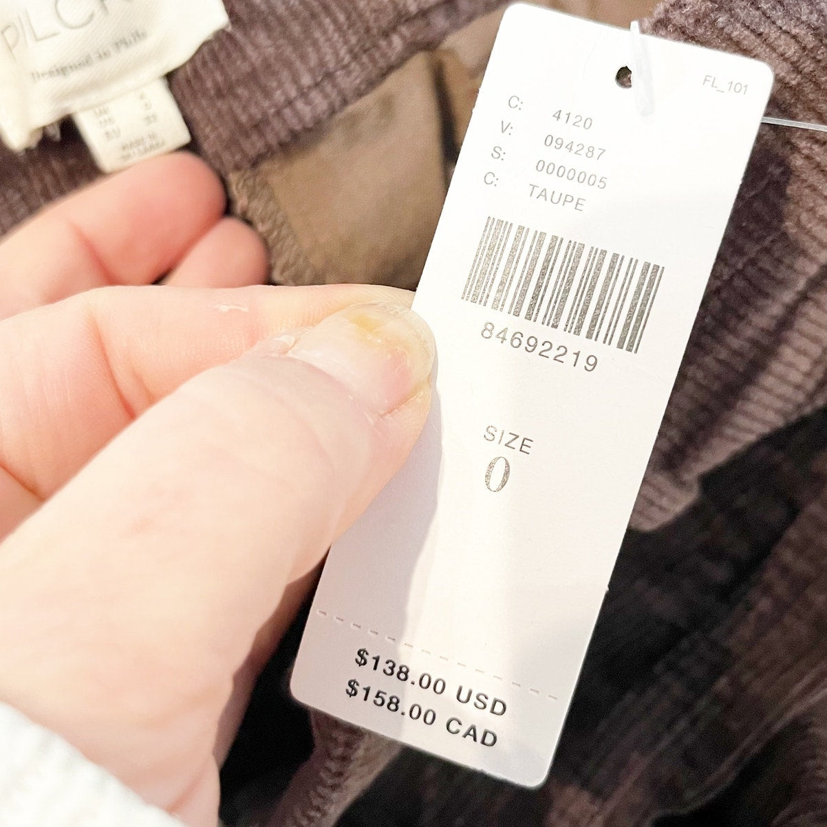 Pilcro Corduroy Midi Front Slit High Waisted Pencil Skirt Chocolate Brown 0