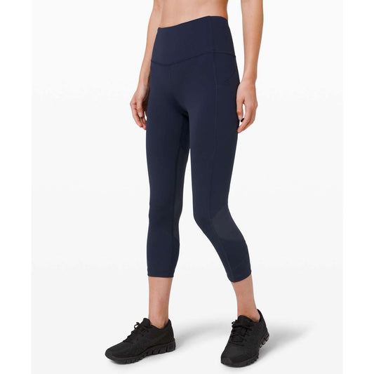 Lululemon Pace Rival High-Rise Crop Leggings 22" No Zip True Navy Blue 4