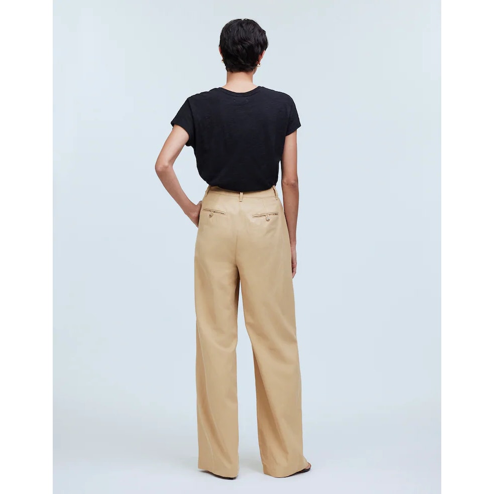 Madewell Harlow High Waisted Wide-Leg Trouser Pants Seed Khaki 6