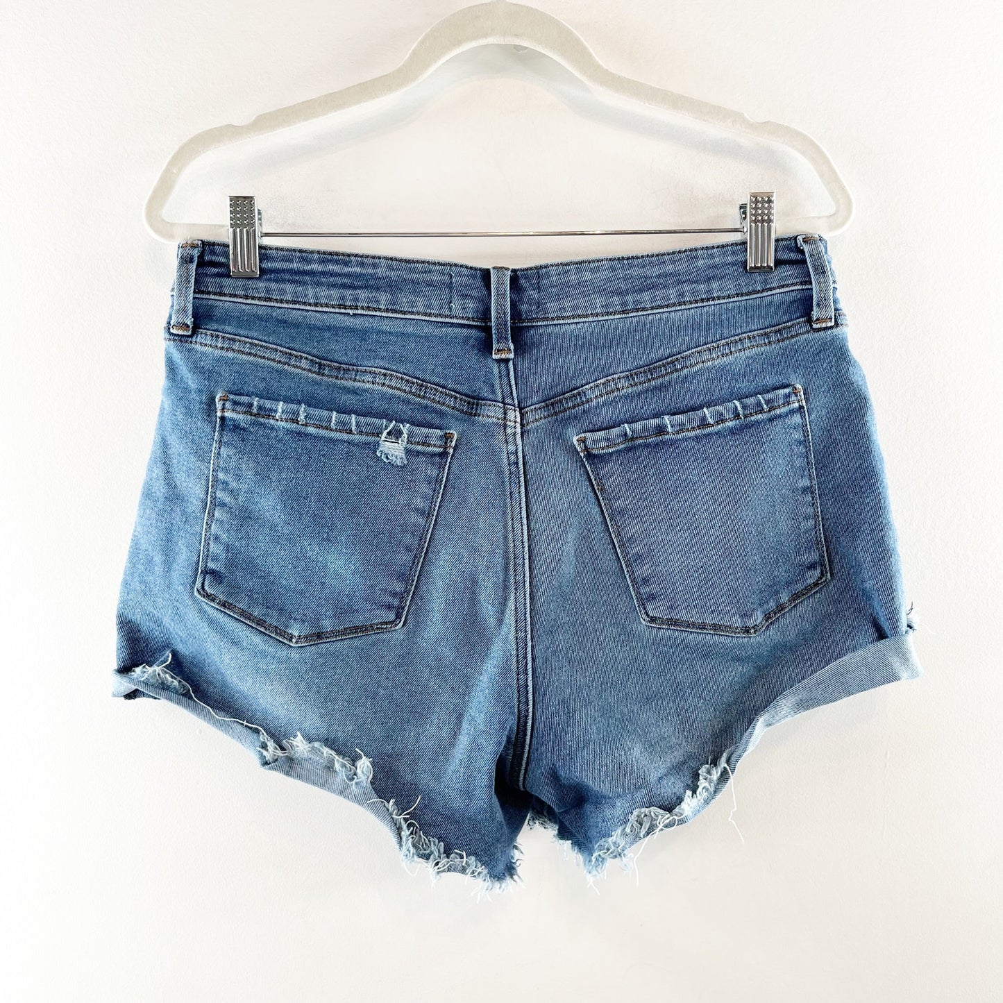Evereve The Ever Cutoff Stretch High Rise Denim Jean Shorts Blue 30