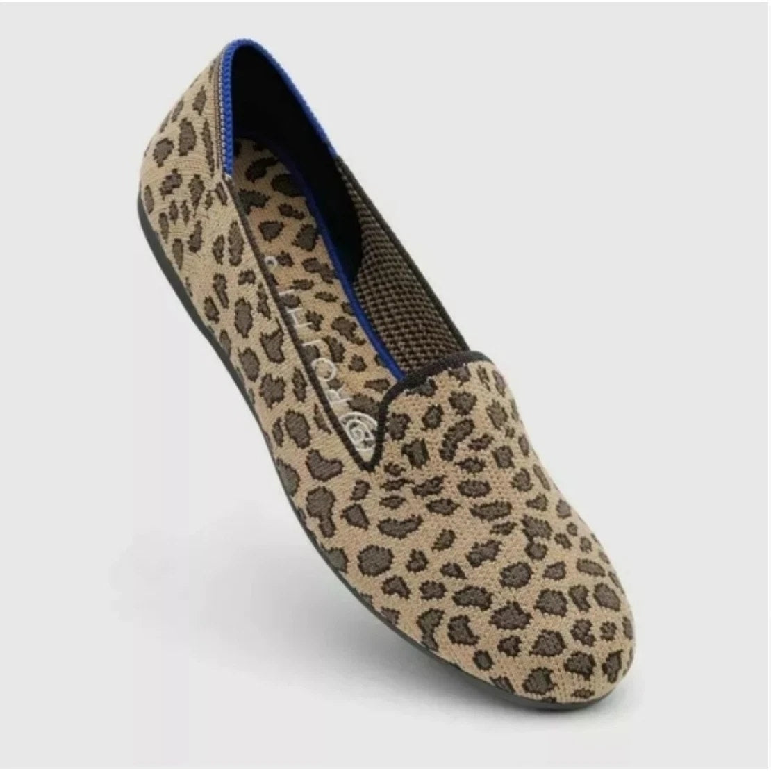 Rothys Spotted Leopard Print Slip On Round Toe Loafers Flat Tan 6.5