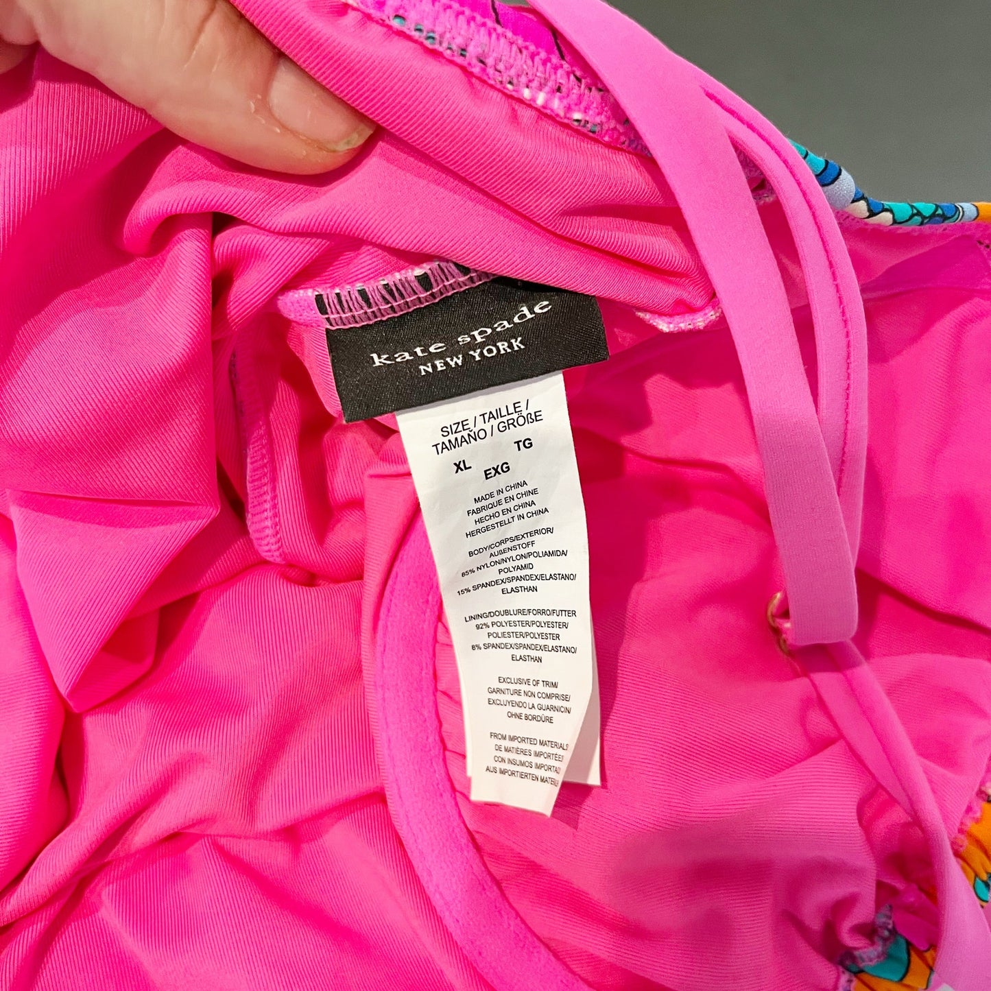 Kate Spade Sea Garden One Piece Underwire Swimsuit Pink XL