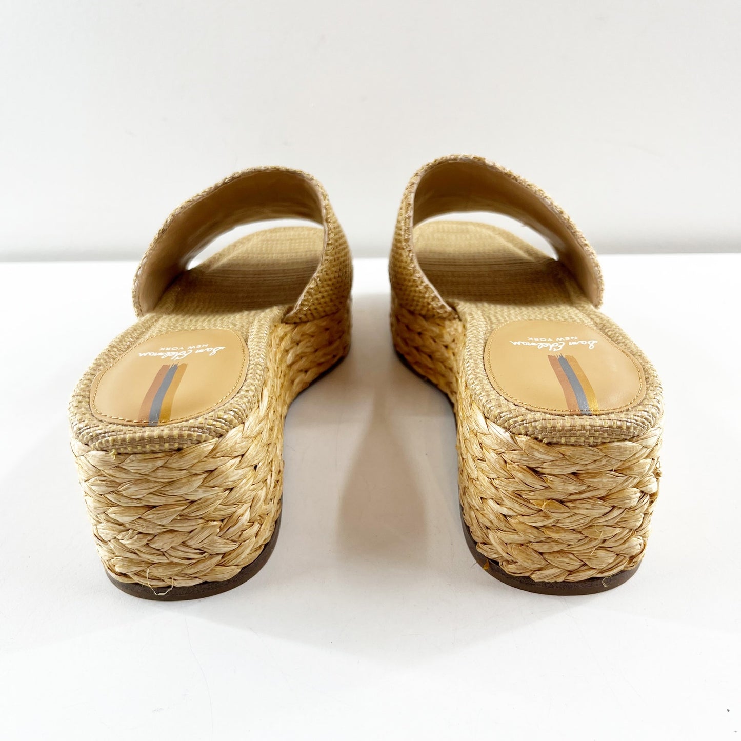 Sam Edelman Camila Slip On Espadrille Platform Wedge Slide Sandals Sand 9.5