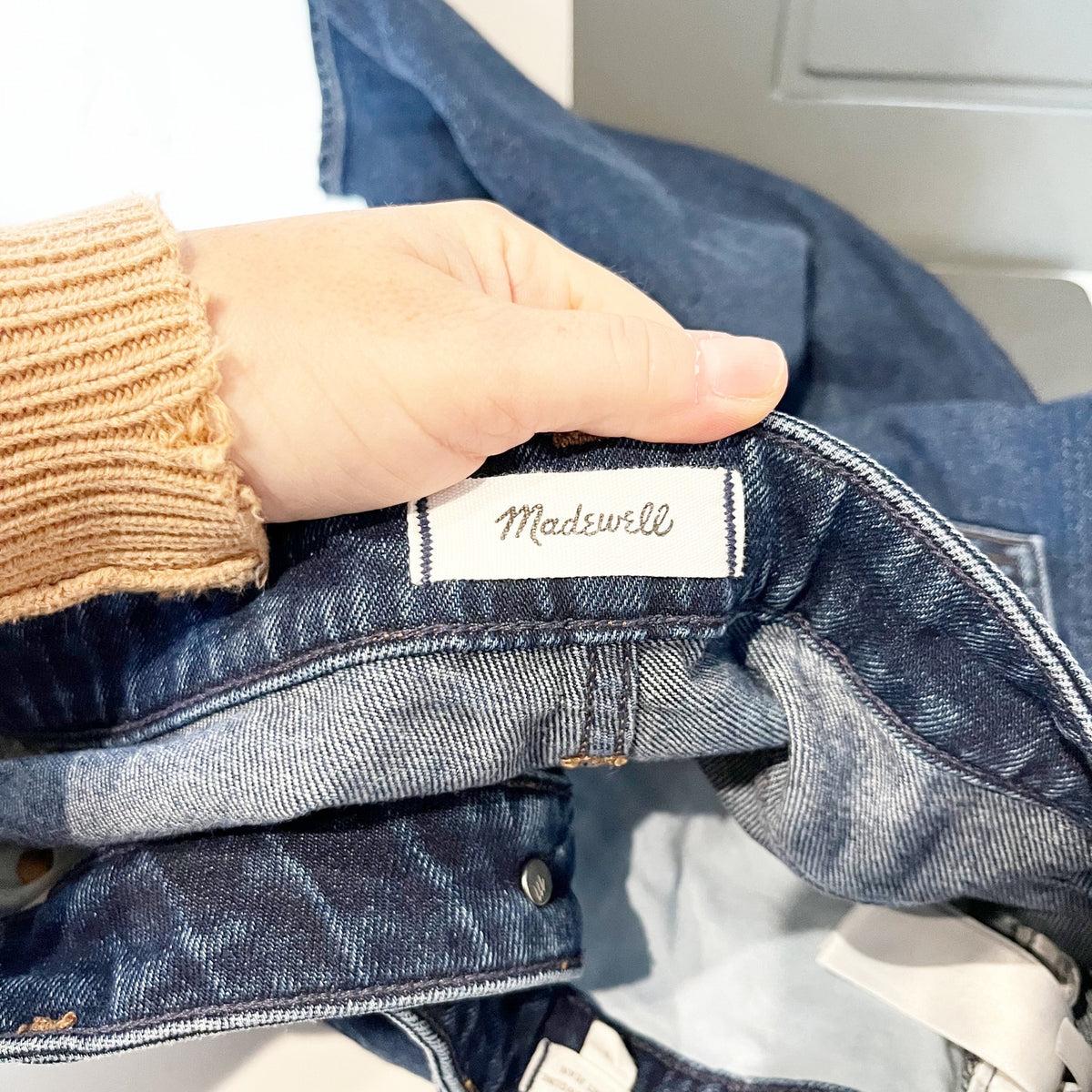 Madewell Curvy Longline High Rise Denim Straight Jeans Midnight Waters Wash 31