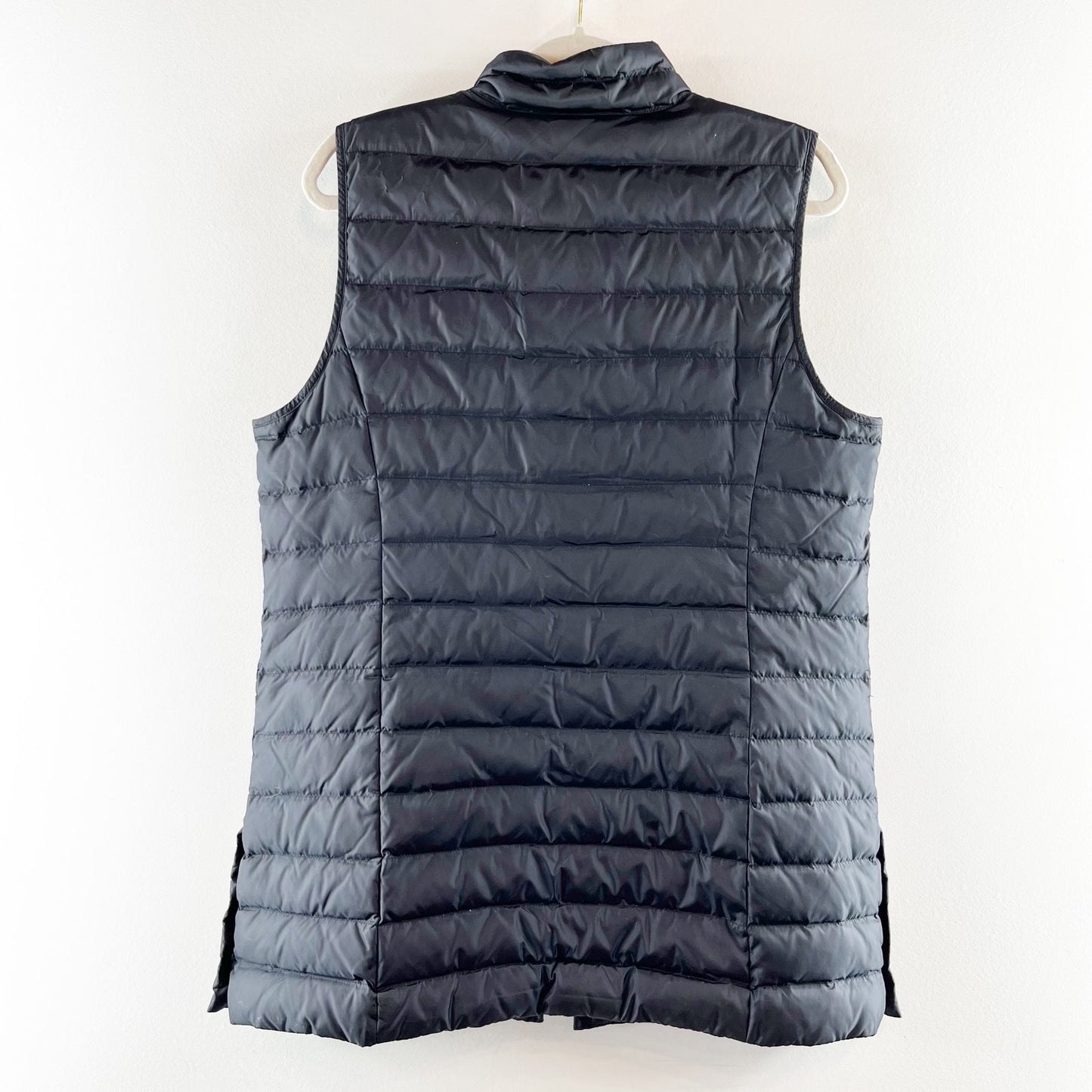 J. Jill Down Longline Full Zip Puffer Vest Black Medium