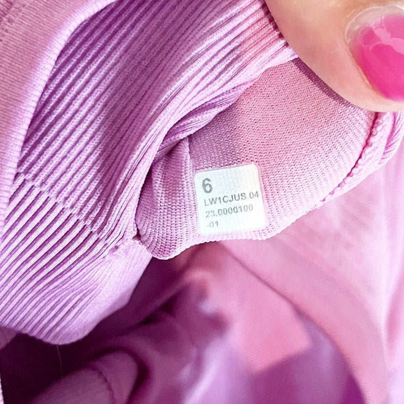 Lululemon Ebb to Street Cropped Ribbed Racerback Tank Top Velvet Dust Pink 6