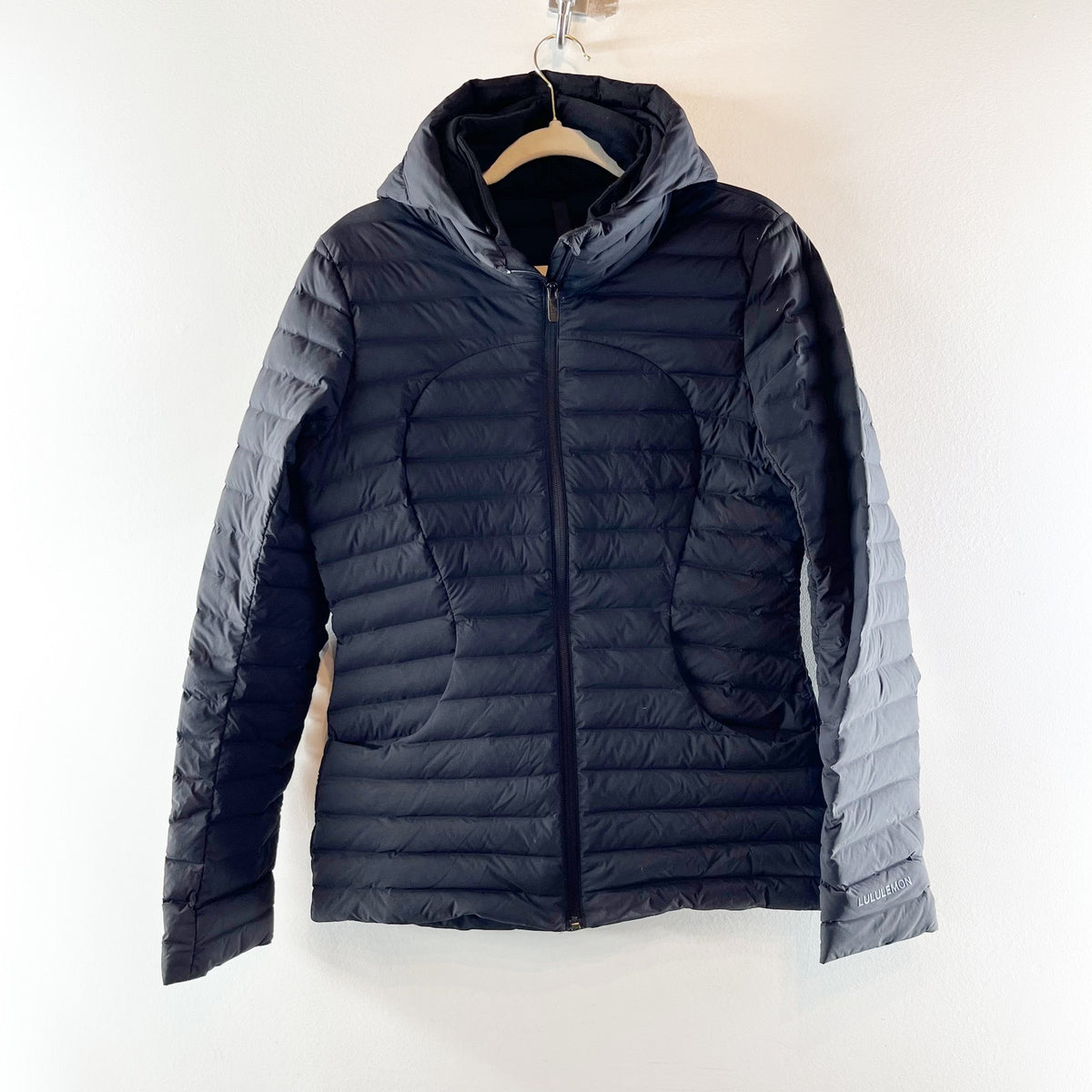 Lululemon Pack It Down Long Sleeve Full Zip Hood Puffer Quilted Jacket Black 8