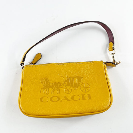 Coach Nolita 19 Horse and Carriage Leather Mini Shoulder Bag Purse Yellow