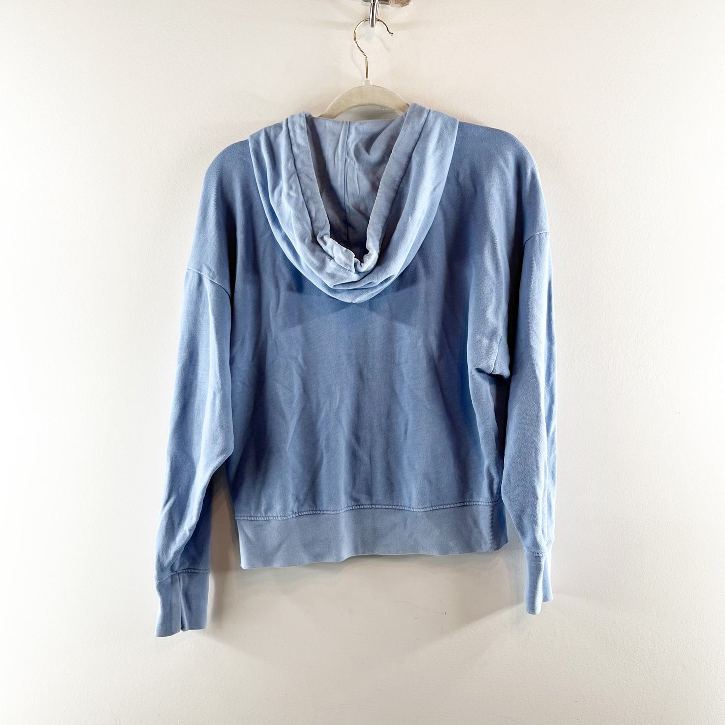 Gap Dolman Sleeve Kangaroo Pocket Cropped Full Zip Hoodie Bight Blue XS