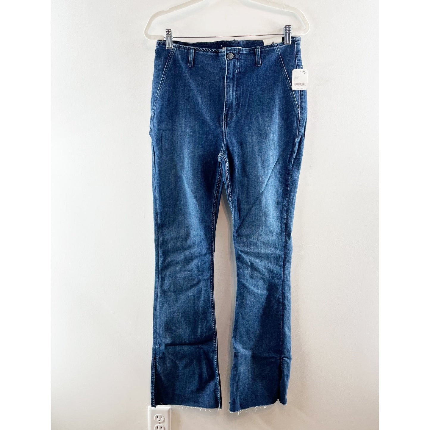Free People High Rise Level Up Slit Bootcut Jeans Night Sky Blue 31 / 12